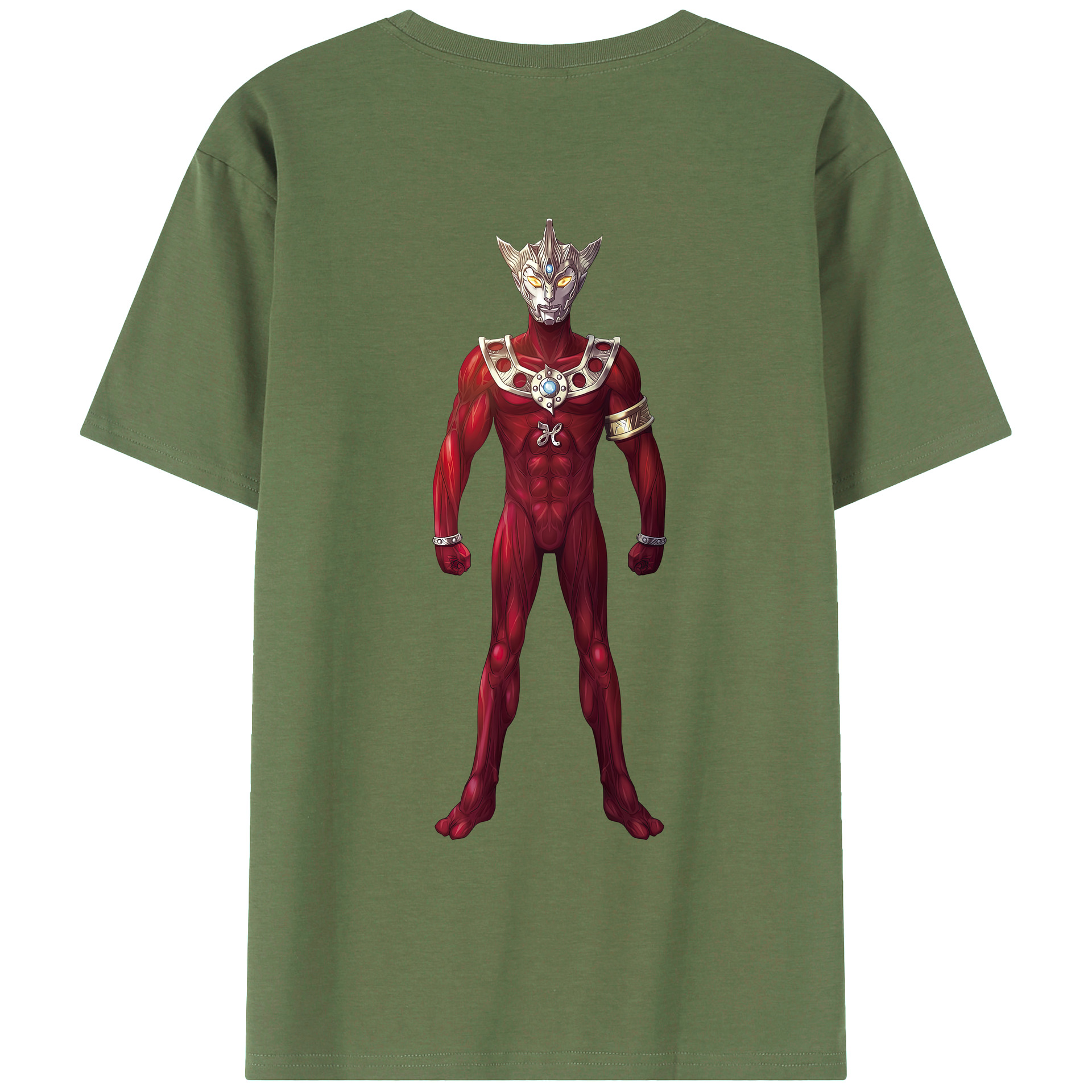 （画像用） ウルトラマン Ultraman 綿100％ メンズ半袖Tシャツ（バックプリント） 通気性